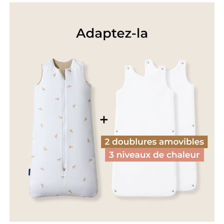 Gigoteuse réversible 4 saisons léopard 18-36 mois Beige+Marron+Vert+Vert clair 5 - vertbaudet enfant 