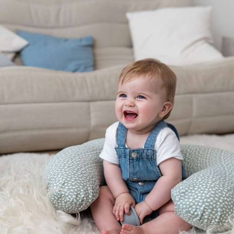 Petit coussin d’allaitement softy Cloudy kaki+Pêche 4 - vertbaudet enfant 