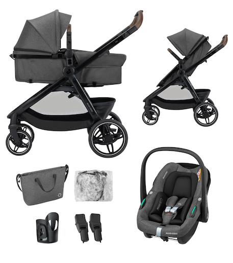 Poussette 3 en 1 zelia s trio² Dark grey 1 - vertbaudet enfant 
