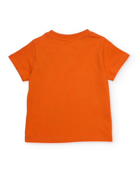 T-shirt garçon en maille avec imprimé frontal Orange 2 - vertbaudet enfant 