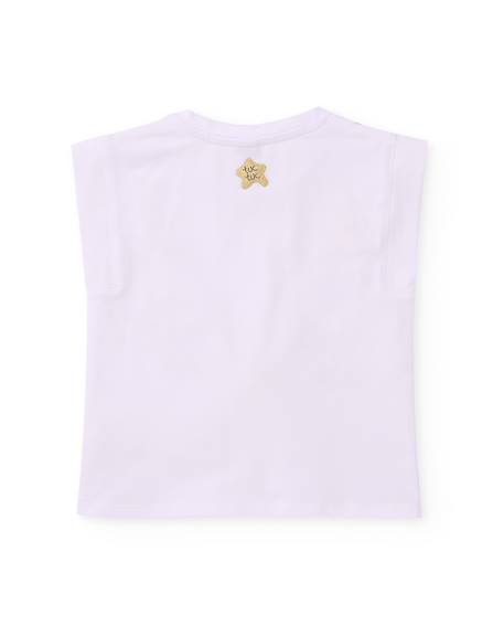 T-shirt en maille sans manches pour fille Blanc 2 - vertbaudet enfant 