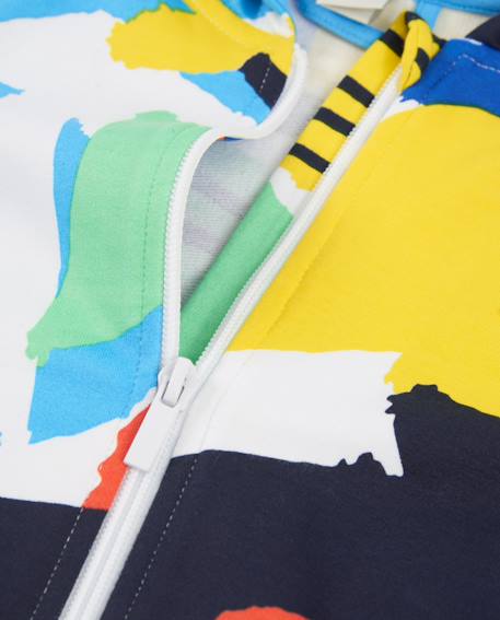 Sweat à capuche garçon en maille Blanc 4 - vertbaudet enfant 