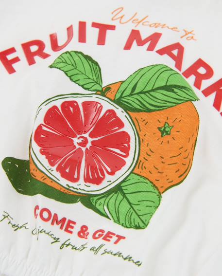 T-shirt fille en maille avec bas élastiqué Blanc 3 - vertbaudet enfant 
