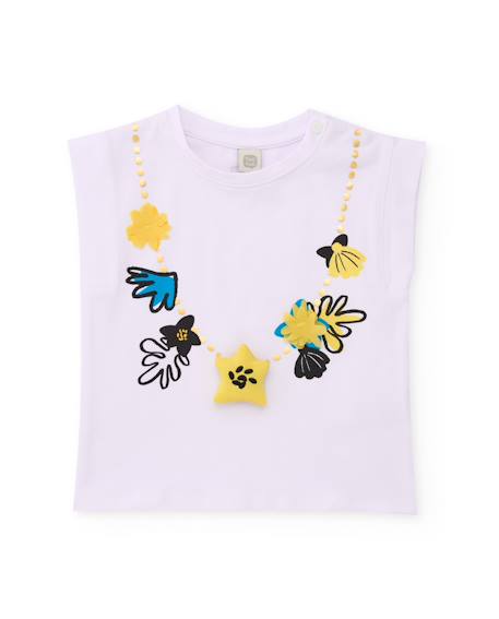 T-shirt en maille sans manches pour fille Blanc 1 - vertbaudet enfant 