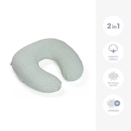 Petit coussin d’allaitement softy Cloudy kaki+Pêche 5 - vertbaudet enfant 