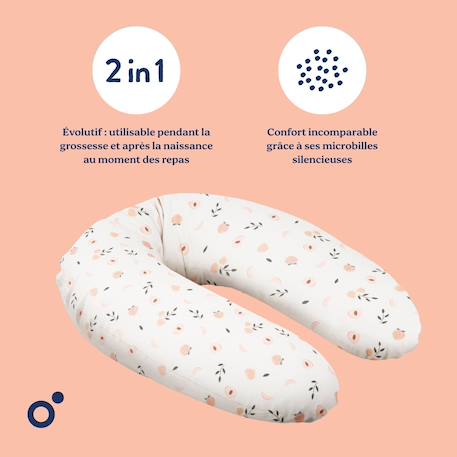 Coussin de grossesse et d'allaitement buddy Cloudy kaki+Pêche 10 - vertbaudet enfant 