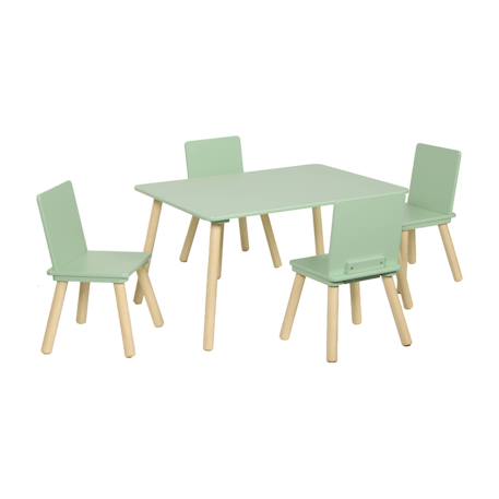 Table rectangulaire enfant bois de pin 4 assises - judith Blanc+Vert 7 - vertbaudet enfant 