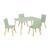 Table rectangulaire enfant bois de pin 4 assises - judith Blanc+Vert 7 - vertbaudet enfant 