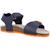 Sandales en cuir à scratch Bleu 2+Navy orange sombre 5 - vertbaudet enfant 