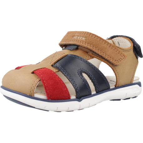 Sandales garçon en cuir robustes et durables Bleu+Marron 10 - vertbaudet enfant 