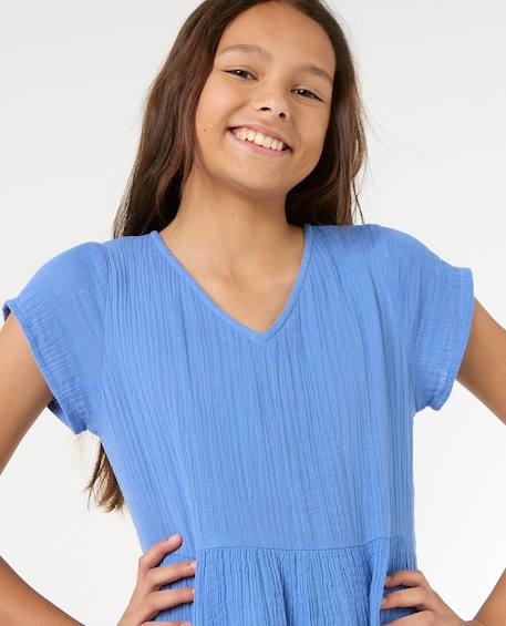 Robe fille premium surf Blue+Bright pink 6 - vertbaudet enfant 