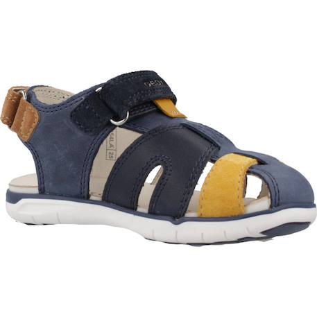 Sandales garçon en cuir robustes et durables Bleu+Marron 5 - vertbaudet enfant 