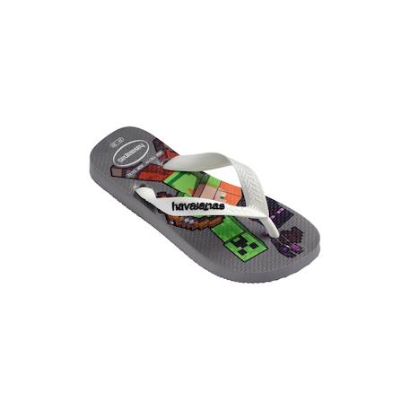 Tongs enfant Minecraft - plage piscine été garçon Steel gris+Steel gris blanc 7 - vertbaudet enfant 