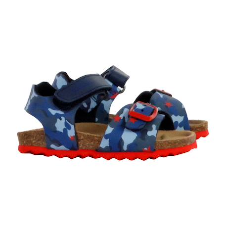 Sandales en cuir à scratch Navy rouge+Sage ochre jaune 3 - vertbaudet enfant 