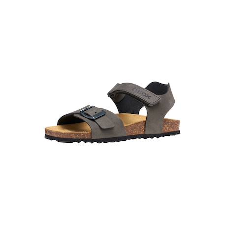 Sandales en cuir  à scratch Gris foncé+Kaki+Marine+Marine rouge+Navy orange sombre 2 - vertbaudet enfant 