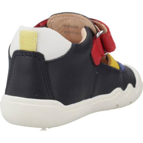 Sandales garçon cuir maintien solide pour l'été Blanc+Bleu 9 - vertbaudet enfant 