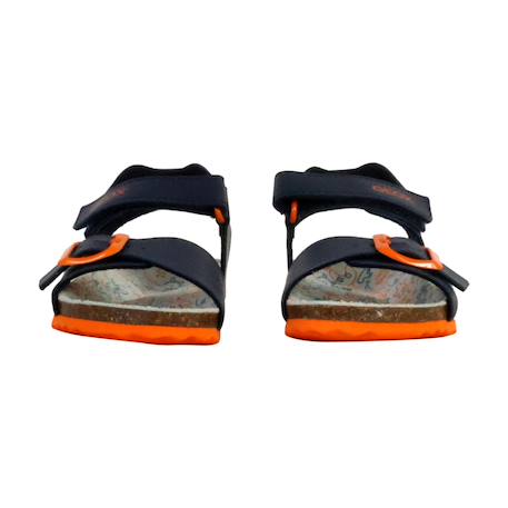 Sandales en cuir  à scratch Gris foncé+Kaki+Marine+Marine rouge+Navy orange sombre 28 - vertbaudet enfant 