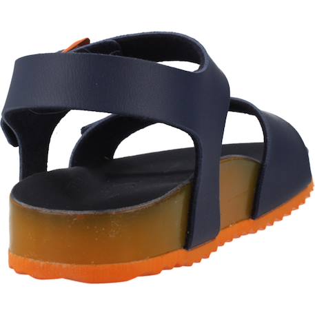Sandales en cuir à scratch Bleu+Navy orange 3 - vertbaudet enfant 