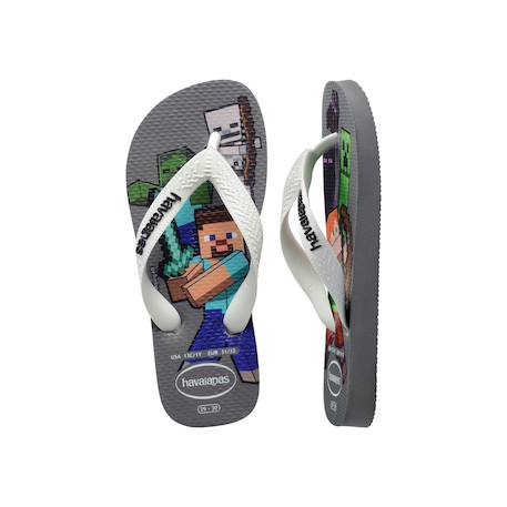 Tongs enfant Minecraft - plage piscine été garçon Steel gris+Steel gris blanc 11 - vertbaudet enfant 