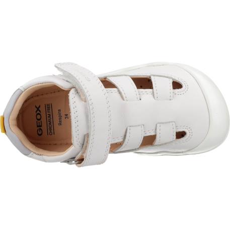 Sandales garçon cuir maintien solide pour l'été Blanc+Bleu 6 - vertbaudet enfant 