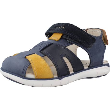 Sandales garçon en cuir robustes et durables Bleu+Marron 4 - vertbaudet enfant 