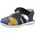 Sandales garçon en cuir robustes et durables Bleu+Marron 4 - vertbaudet enfant 