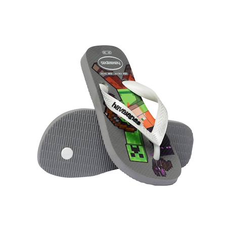 Tongs enfant Minecraft - plage piscine été garçon Steel gris+Steel gris blanc 10 - vertbaudet enfant 