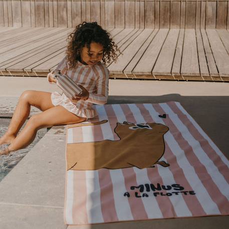 Serviette de plage minus chat (70x140 cm) Rose, orange 2 - vertbaudet enfant 