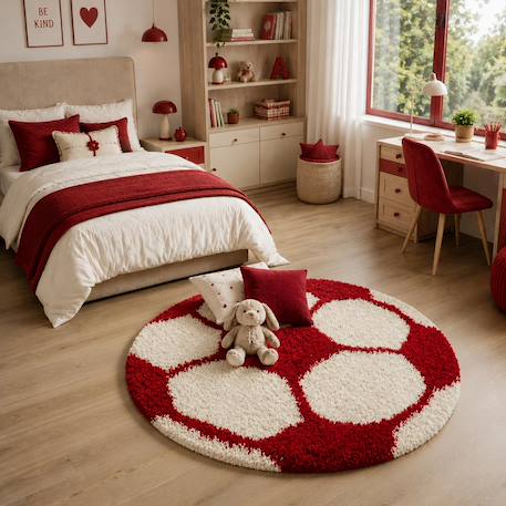 Tapis enfant tissé shaggy foot Autre+Bleu+Jaune+Noir+Rouge+Vert 25 - vertbaudet enfant 