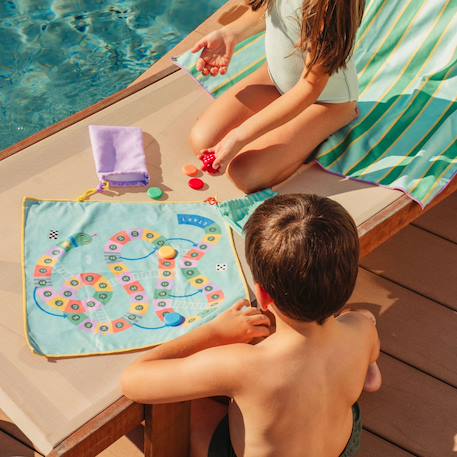 Jeu de voyage jeu de l'oie-echelles et serpents Orange, bleu, jaune 3 - vertbaudet enfant 