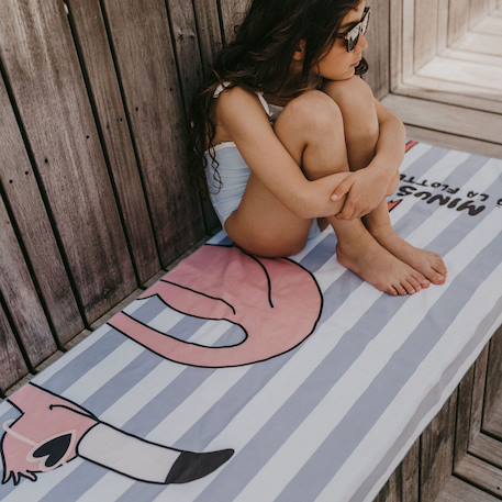 Serviette de plage minus flamant (70x140 cm) Bleu, rose 6 - vertbaudet enfant 