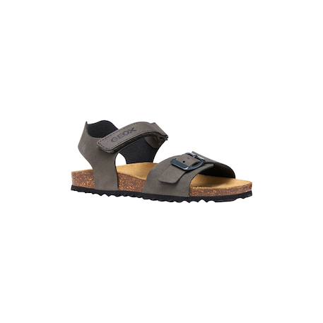 Sandales en cuir  à scratch Gris foncé+Kaki+Marine+Marine rouge+Navy orange sombre 5 - vertbaudet enfant 