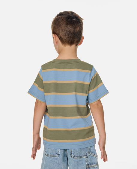 T-shirt rayé ride the wave garçon Faded denim 2 - vertbaudet enfant 
