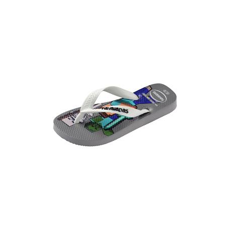 Tongs enfant Minecraft - plage piscine été garçon Steel gris+Steel gris blanc 12 - vertbaudet enfant 