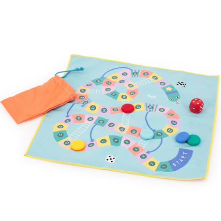 Jeu de voyage jeu de l'oie-echelles et serpents Orange, bleu, jaune 2 - vertbaudet enfant 