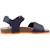 Sandales en cuir à scratch Bleu 2+Navy orange sombre 1 - vertbaudet enfant 