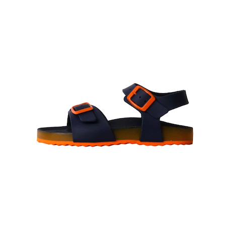 Sandales en cuir à scratch Bleu+Navy orange 8 - vertbaudet enfant 