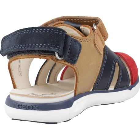 Sandales garçon en cuir robustes et durables Bleu+Marron 9 - vertbaudet enfant 