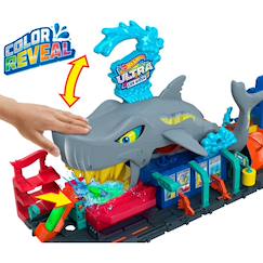 Jouet-Jeux d'imagination-Hot wheels city-station de lavage requin coffret voiture