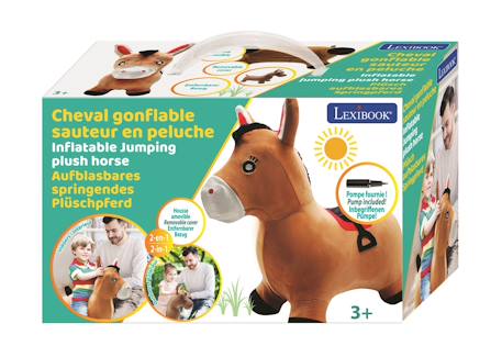 Poney sauteur gonflable avec housse en peluche Marron 5 - vertbaudet enfant 