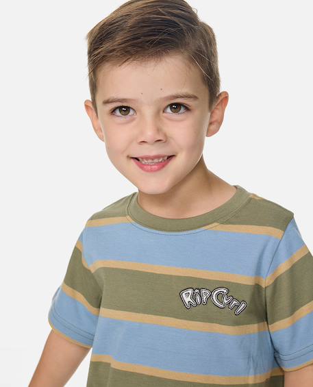 T-shirt rayé ride the wave garçon Faded denim 4 - vertbaudet enfant 