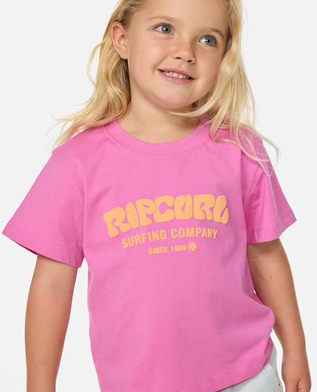 T-shirt surf puff enfant Bone+Bright lilac+Super pink 12 - vertbaudet enfant 