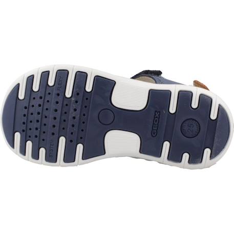 Sandales garçon en cuir robustes et durables Bleu+Marron 6 - vertbaudet enfant 