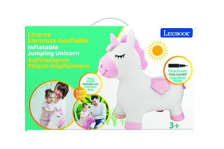 Licorne sauteuse gonflable avec housse en peluche Blanc 5 - vertbaudet enfant 