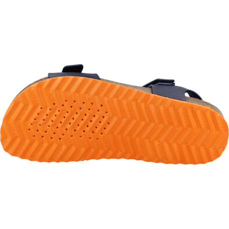 Sandales en cuir à scratch Bleu 2+Navy orange sombre 6 - vertbaudet enfant 
