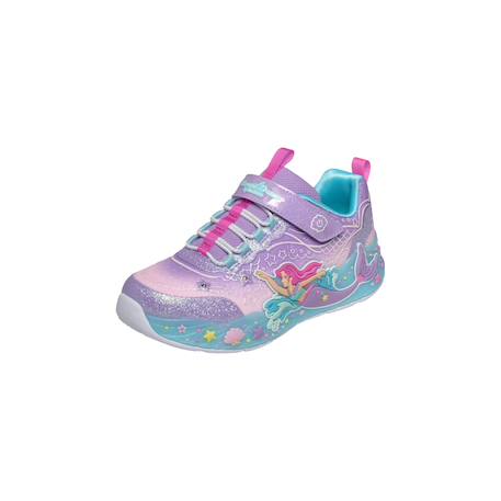 Baskets basses  à scratch Mermaid Dreams - fille Bleu multi+Lvmt levender multi 9 - vertbaudet enfant 