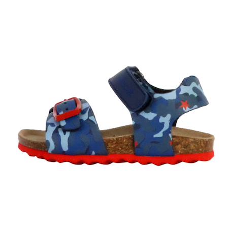 Sandales en cuir à scratch Navy rouge+Sage ochre jaune 2 - vertbaudet enfant 