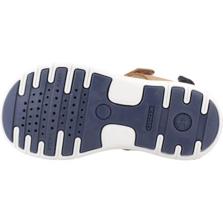 Sandales garçon en cuir robustes et durables Bleu+Marron 12 - vertbaudet enfant 
