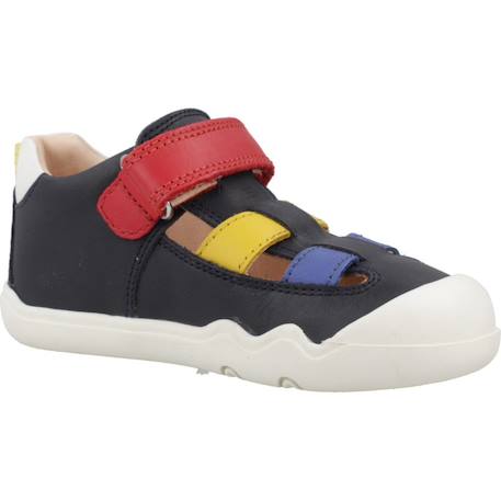 Sandales garçon cuir maintien solide pour l'été Blanc+Bleu 11 - vertbaudet enfant 