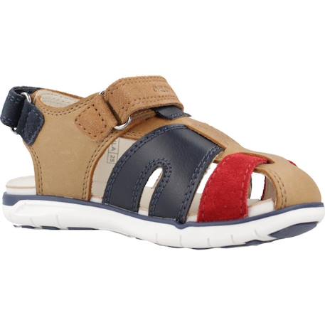 Sandales garçon en cuir robustes et durables Bleu+Marron 11 - vertbaudet enfant 